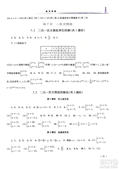 华东师范大学出版社2024年春学习检测七年级数学下册华东师大版答案 华东师范大学出版社2024年春学习检测七年级数学下册华东师大版答案