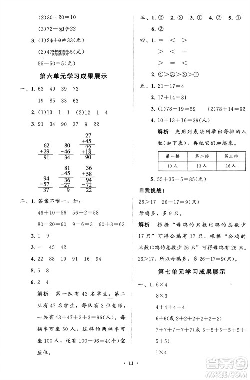 山东教育出版社2024年春小学同步练习册分层指导一年级数学下册五四制通用版参考答案 山东教育出版社2024年春小学同步练习册分层指导一年级数学下册五四制通用版参考答案