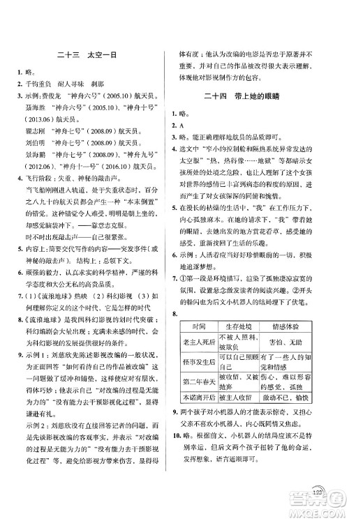江苏凤凰教育出版社2024年春学习与评价七年级语文下册苏教版答案 江苏凤凰教育出版社2024年春学习与评价七年级语文下册苏教版答案