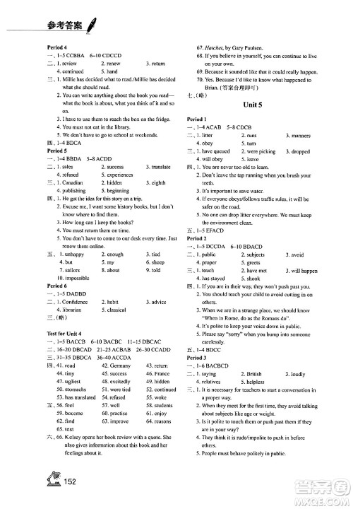 江苏凤凰教育出版社2024年春学习与评价八年级英语下册译林版答案 江苏凤凰教育出版社2024年春学习与评价八年级英语下册译林版答案