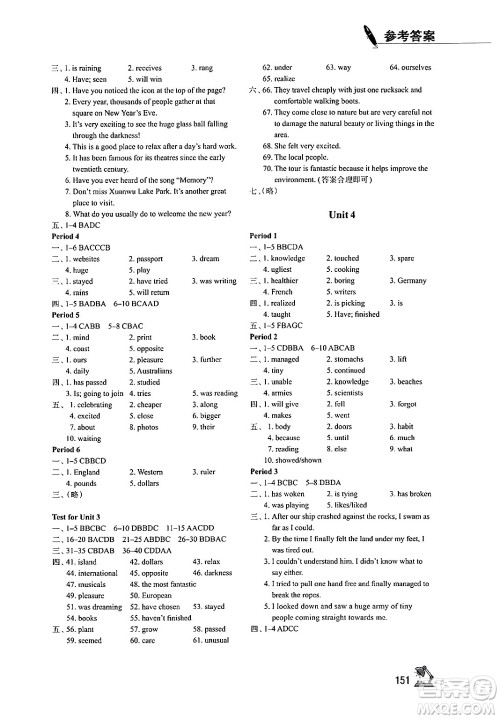 江苏凤凰教育出版社2024年春学习与评价八年级英语下册译林版答案 江苏凤凰教育出版社2024年春学习与评价八年级英语下册译林版答案