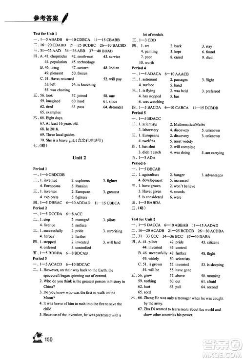 江苏凤凰教育出版社2024年春学习与评价九年级英语下册译林版答案 江苏凤凰教育出版社2024年春学习与评价九年级英语下册译林版答案