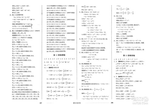 山东科学技术出版社2024年春同步练习册配套单元检测卷七年级数学下册通用版参考答案 山东科学技术出版社2024年春同步练习册配套单元检测卷七年级数学下册通用版参考答案