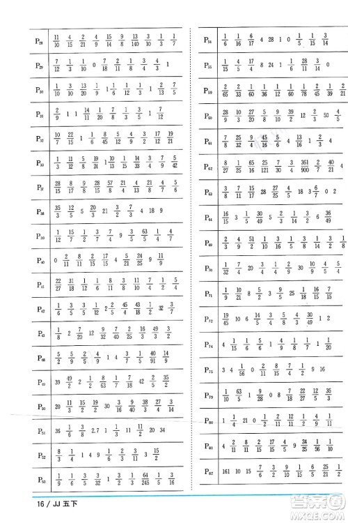 江西教育出版社2024年春阳光同学课时优化作业五年级数学下册冀教版答案 江西教育出版社2024年春阳光同学课时优化作业五年级数学下册冀教版答案