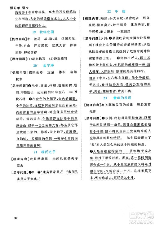 福建少年儿童出版社2024年春阳光同学课时优化作业五年级语文下册福建专版答案 福建少年儿童出版社2024年春阳光同学课时优化作业五年级语文下册福建专版答案