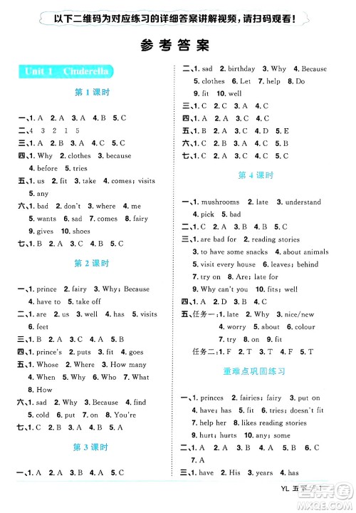 江西教育出版社2024年春阳光同学课时优化作业五年级英语下册译林版江苏专版答案 江西教育出版社2024年春阳光同学课时优化作业五年级英语下册译林版江苏专版答案