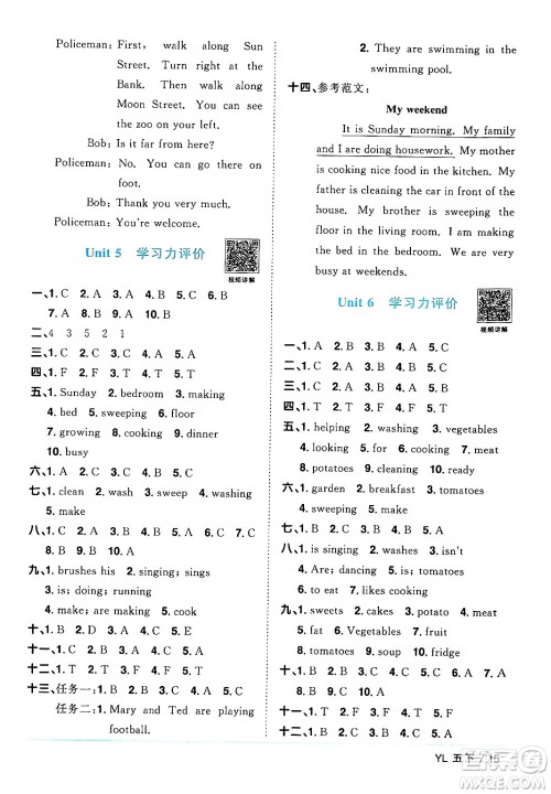 江西教育出版社2024年春阳光同学课时优化作业五年级英语下册译林版江苏专版答案 江西教育出版社2024年春阳光同学课时优化作业五年级英语下册译林版江苏专版答案