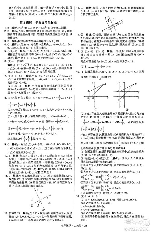 甘肃少年儿童出版社2024年春学霸题中题七年级数学下册人教版答案