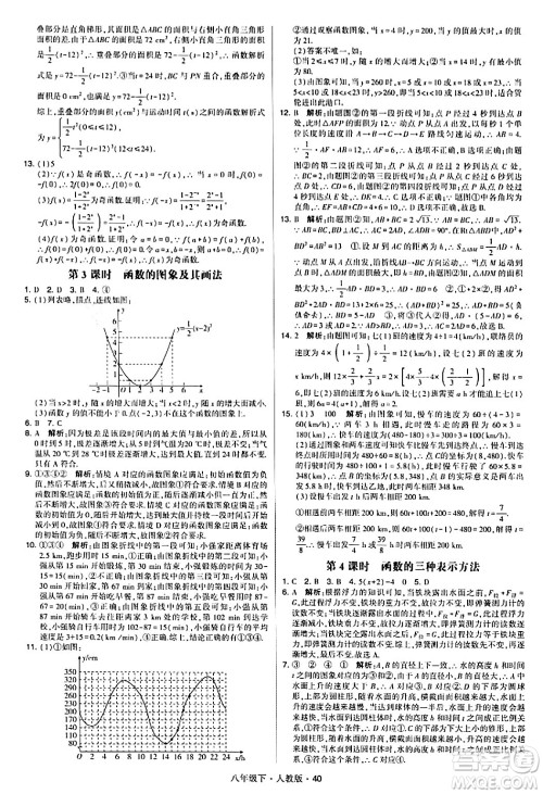甘肃少年儿童出版社2024年春学霸题中题八年级数学下册人教版答案