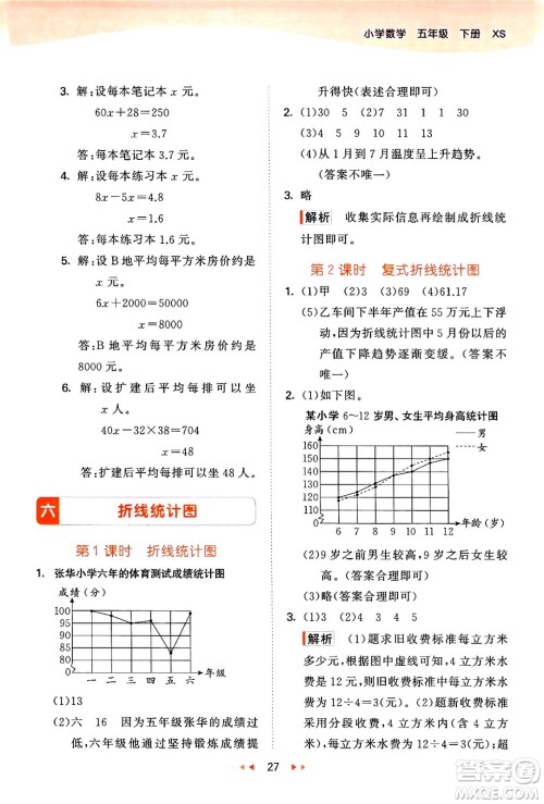 地质出版社2024年春53天天练五年级数学下册西师版答案