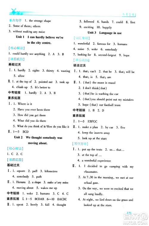 陕西师范大学出版总社有限公司2024年春绩优学案八年级英语下册外研版答案 陕西师范大学出版总社有限公司2024年春绩优学案八年级英语下册外研版答案