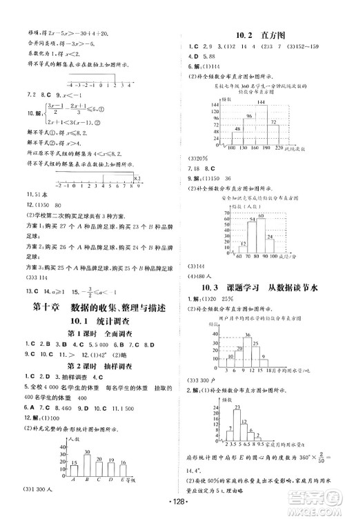 湖南教育出版社2024年春一本同步训练七年级数学下册人教版答案