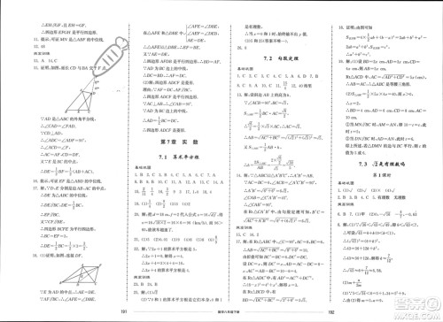 山东科学技术出版社2024年春同步练习册配套单元检测卷八年级数学下册通用版参考答案