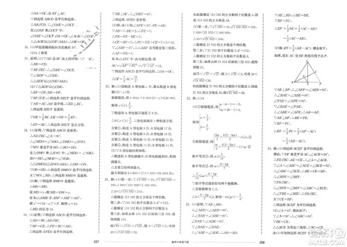 山东科学技术出版社2024年春同步练习册配套单元检测卷八年级数学下册通用版参考答案