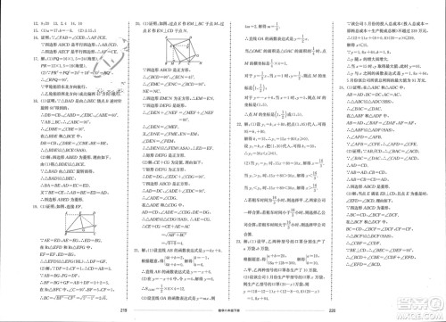 山东科学技术出版社2024年春同步练习册配套单元检测卷八年级数学下册通用版参考答案