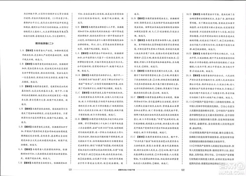 山东科学技术出版社2024年春同步练习册配套单元检测卷八年级道德与法治下册通用版参考答案