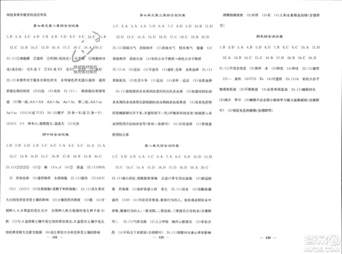 四川大学出版社2024年春课堂点睛八年级生物下册人教版参考答案 四川大学出版社2024年春课堂点睛八年级生物下册人教版参考答案