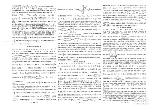 四川大学出版社2024年春课堂点睛八年级数学下册华师大版参考答案