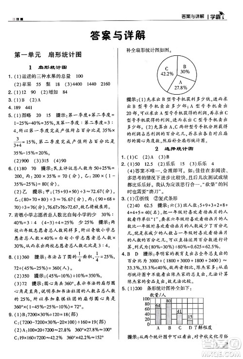 甘肃少年儿童出版社2024年春5星学霸六年级数学下册苏教版答案