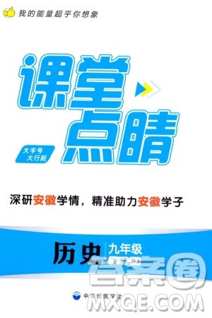 中华地图学社2024年春课堂点睛九年级历史下册人教版安徽专版参考答案