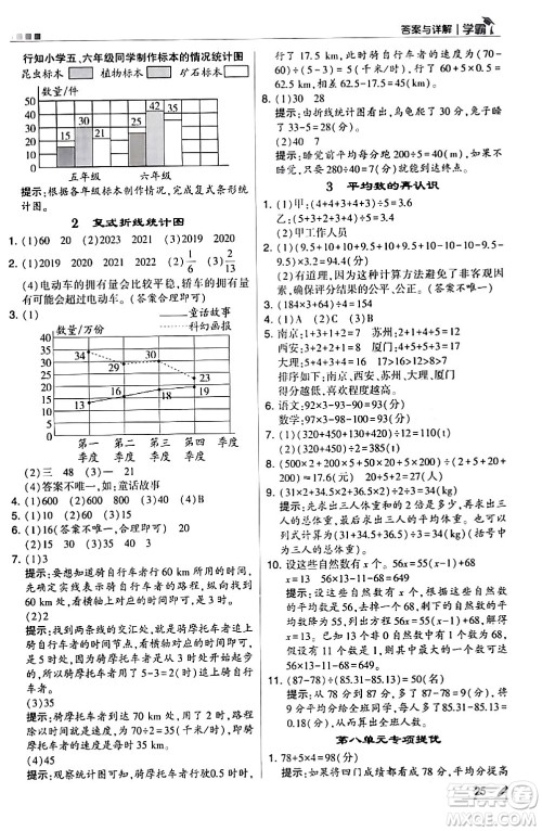 甘肃少年儿童出版社2024年春5星学霸五年级数学下册北师大版答案 甘肃少年儿童出版社2024年春5星学霸五年级数学下册北师大版答案