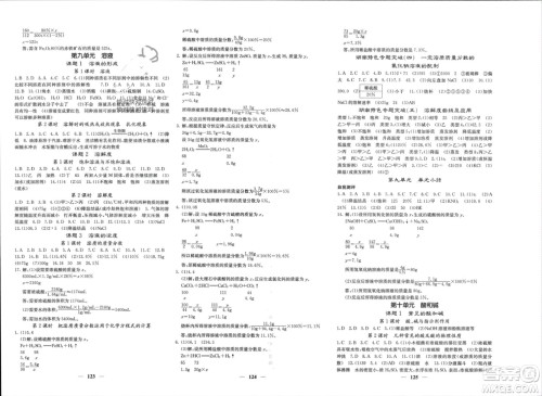 四川大学出版社2024年春课堂点睛九年级化学下册人教版湖南专版参考答案