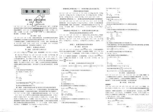 四川大学出版社2024年春课堂点睛九年级化学下册人教版湖南专版参考答案