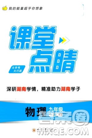 四川大学出版社2024年春课堂点睛九年级物理下册人教版湖南专版参考答案