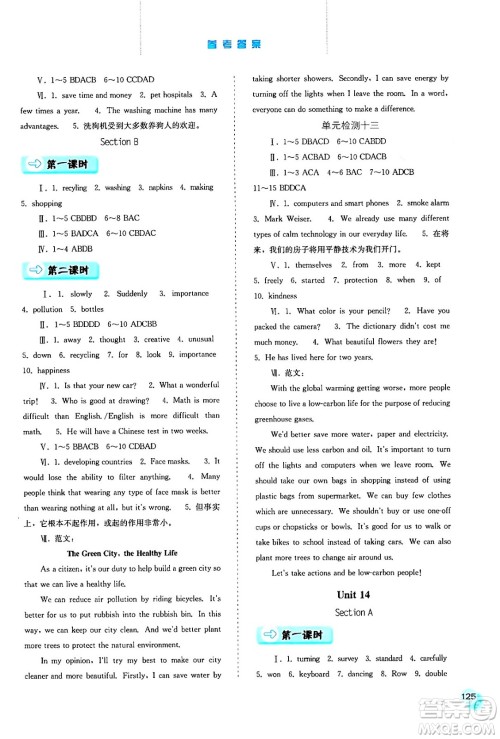 河北人民出版社2024年春同步训练九年级英语下册人教版答案 河北人民出版社2024年春同步训练九年级英语下册人教版答案