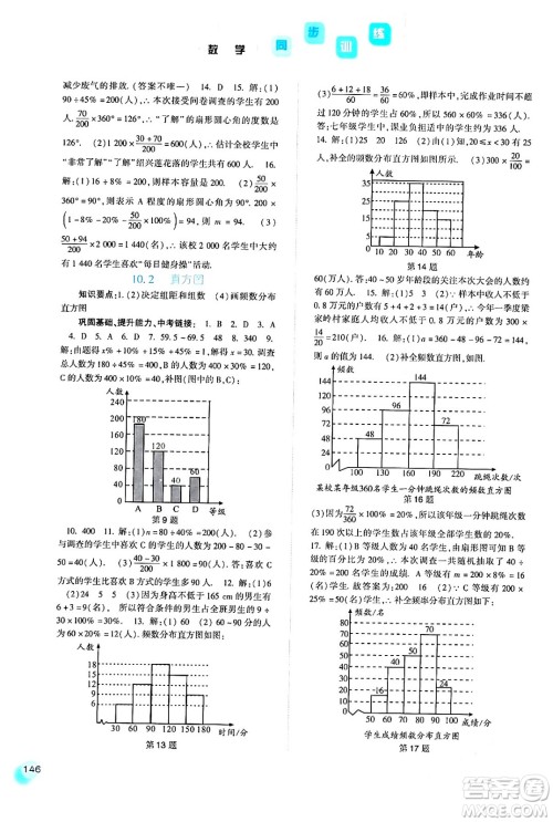 河北人民出版社2024年春同步训练七年级数学下册人教版答案 河北人民出版社2024年春同步训练七年级数学下册人教版答案