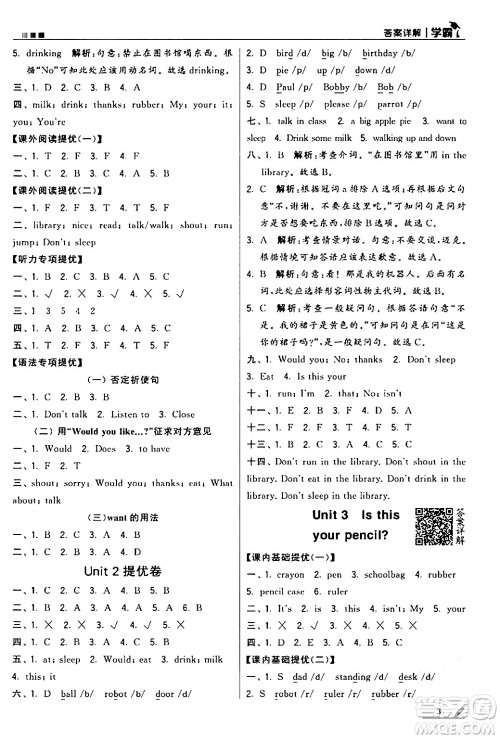 甘肃少年儿童出版社2024年春5星学霸三年级英语下册苏教版答案 甘肃少年儿童出版社2024年春5星学霸三年级英语下册苏教版答案