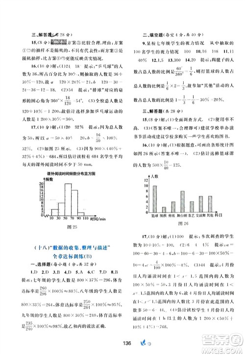 广西师范大学出版社2024年春新课程学习与测评单元双测七年级数学下册A版人教版参考答案