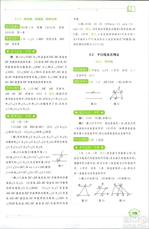 广西师范大学出版社2024年春新课程学习与测评同步学习七年级数学下册人教版参考答案