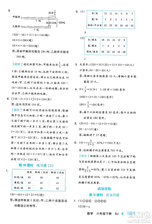 开明出版社2024年春全品学练考六年级数学下册苏教版答案 开明出版社2024年春全品学练考六年级数学下册苏教版答案