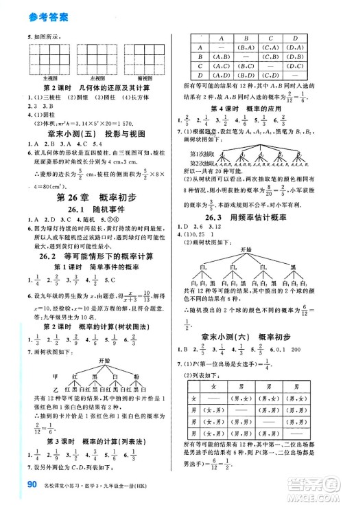 广东经济出版社2024年春名校课堂小练习八年级数学下册湘教版答案