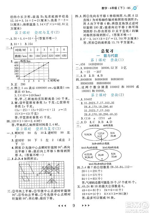 延边大学出版社2024年春细解巧练六年级数学下册北师大版答案