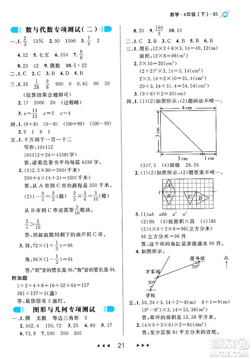 延边大学出版社2024年春细解巧练六年级数学下册北师大版答案