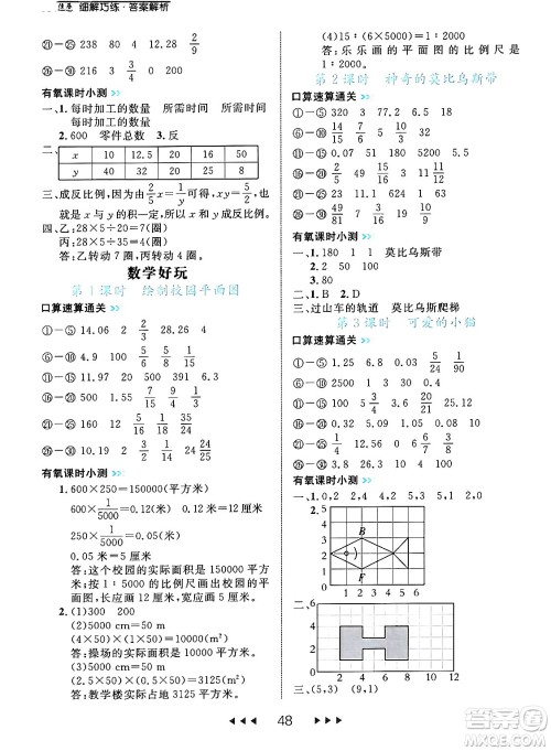 延边大学出版社2024年春细解巧练六年级数学下册北师大版答案
