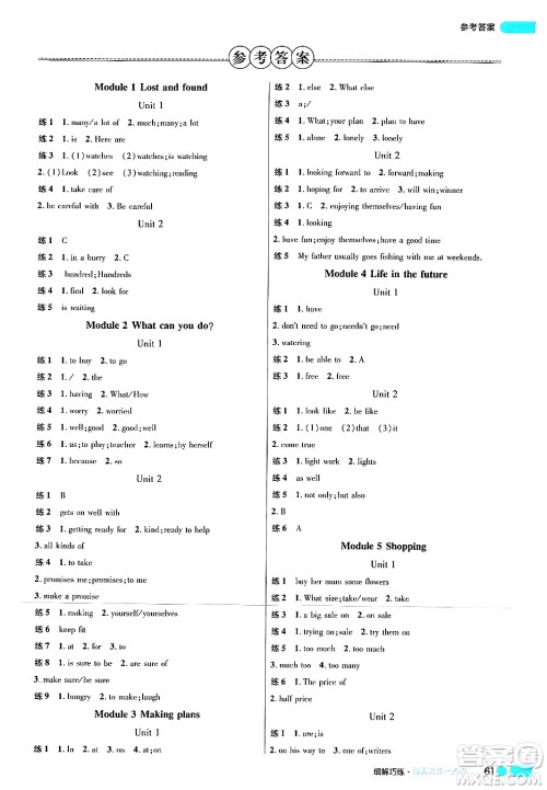延边大学出版社2024年春细解巧练七年级英语下册外研版答案 延边大学出版社2024年春细解巧练七年级英语下册外研版答案