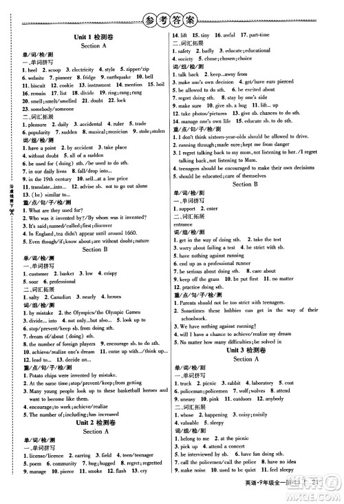 延边大学出版社2024年春细解巧练九年级英语下册鲁教版答案