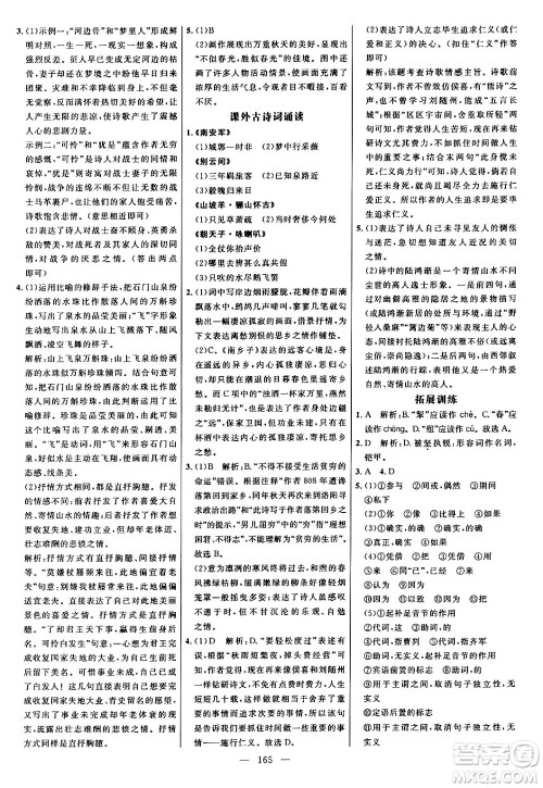 延边大学出版社2024年春细解巧练九年级语文下册人教版答案