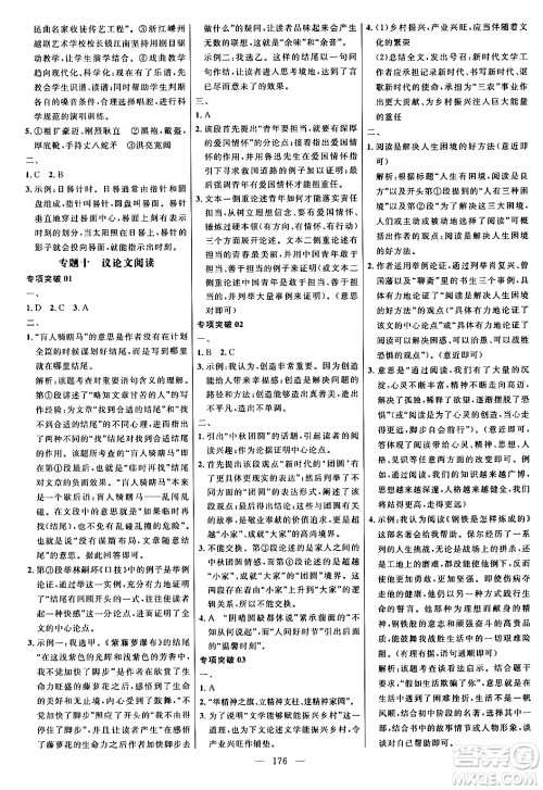 延边大学出版社2024年春细解巧练九年级语文下册人教版答案