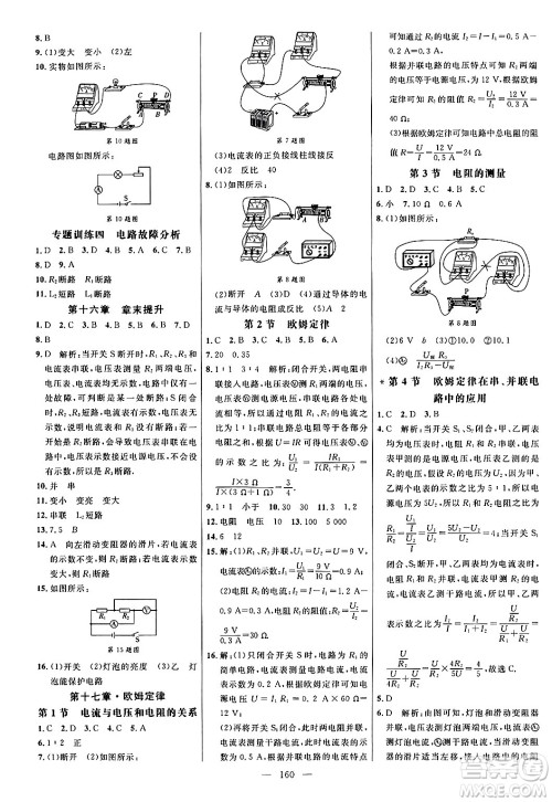 延边大学出版社2024年春细解巧练九年级物理下册人教版答案