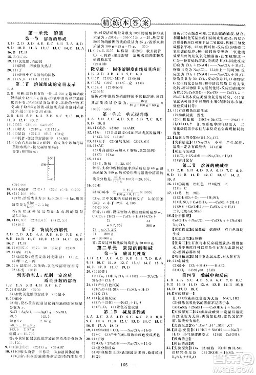 延边大学出版社2024年春细解巧练九年级化学下册鲁教版答案 延边大学出版社2024年春细解巧练九年级化学下册鲁教版答案