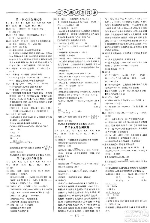 延边大学出版社2024年春细解巧练九年级化学下册鲁教版答案 延边大学出版社2024年春细解巧练九年级化学下册鲁教版答案