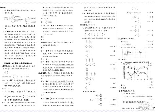 江西人民出版社2024年春王朝霞培优100分五年级数学下册人教版答案 江西人民出版社2024年春王朝霞培优100分五年级数学下册人教版答案