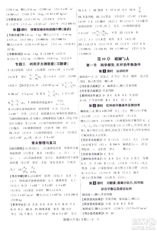 世界图书出版公司2024年春高分突破课时达标讲练测八年级物理下册苏教版答案 世界图书出版公司2024年春高分突破课时达标讲练测八年级物理下册苏教版答案