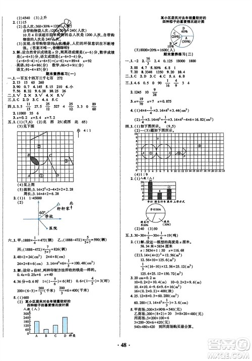 吉林教育出版社2024年春一对一同步精练测评六年级数学下册西师版参考答案 吉林教育出版社2024年春一对一同步精练测评六年级数学下册西师版参考答案