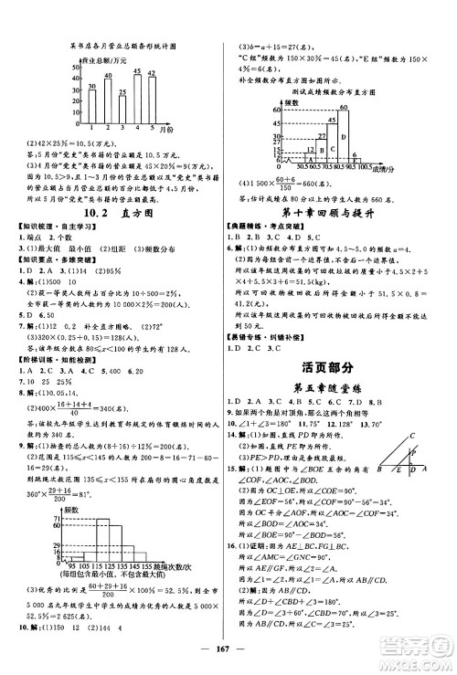 河北少年儿童出版社2024年春夺冠百分百新导学课时练七年级数学下册人教版答案