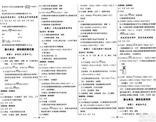 河北少年儿童出版社2024年春夺冠百分百新导学课时练九年级化学全一册人教版答案